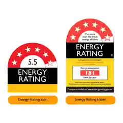 An example of an energy rating using the energy star system.