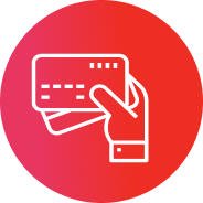 Hand holding card icon
