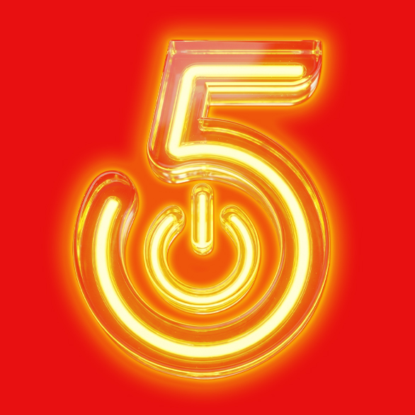 Glowing 5 hour electricity usage banner
